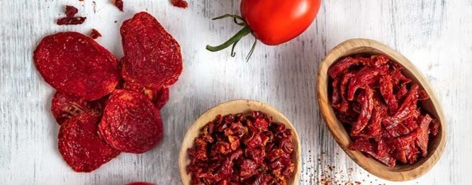 dried tomatoes - halves, diced, and julienne